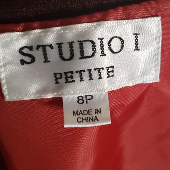 Studio I Petite Mod Orange Vintage Open Blazer - Picture 6 of 7